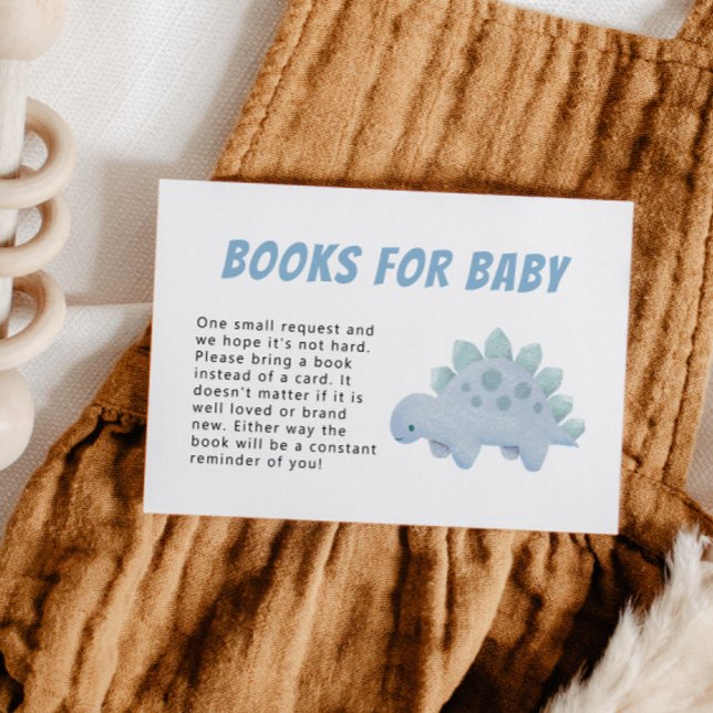 Tarjeta De Recepción Solicitud de libro de Baby Shower de Dinosaur Boy (Subido por el creador)