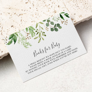 Tarjeta De Recepción Solicitud de libro de Baby Shower de Eucalyptus Si