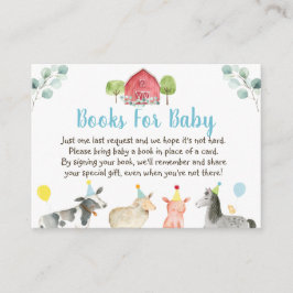 Tarjeta De Recepción Solicitud de libro de Baby Shower de Farm Greenery
