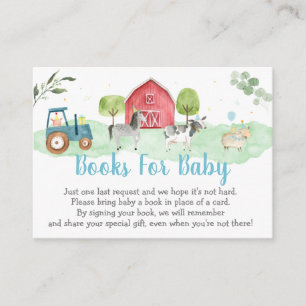 Tarjeta De Recepción Solicitud de libro de Baby Shower de Farm Greenery