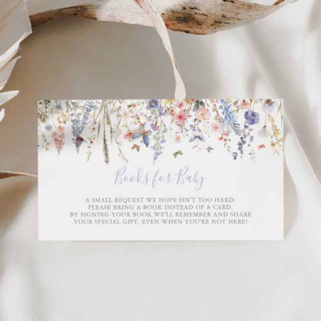 Tarjeta De Recepción Solicitud de libro de Baby Shower de Flor silvestr (Subido por el creador)