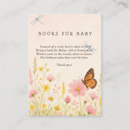 Tarjeta De Recepción Solicitud de libro de Baby Shower de Flor silvestr