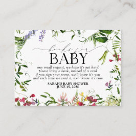 Tarjeta De Recepción Solicitud de libro de Baby Shower de Flor Silvestr