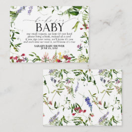 Tarjeta De Recepción Solicitud de libro de Baby Shower de Flor Silvestr