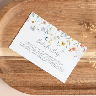 Tarjeta De Recepción Solicitud de libro de Baby Shower de Floral Silves