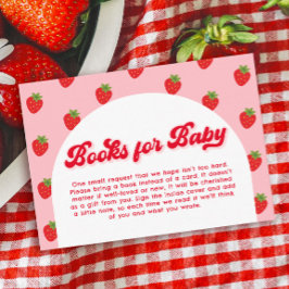 Tarjeta De Recepción Solicitud de libro de Baby Shower de fresa