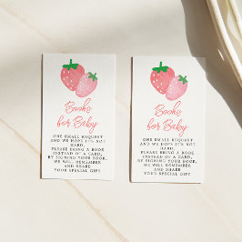 Tarjeta De Recepción Solicitud de libro de Baby Shower de fresa
