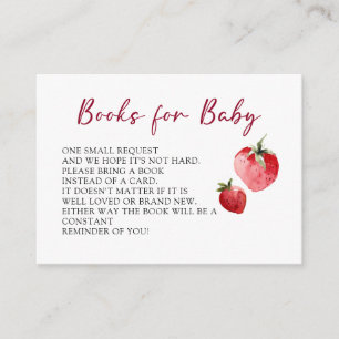 Tarjeta De Recepción Solicitud de libro de baby shower de fresa de baya