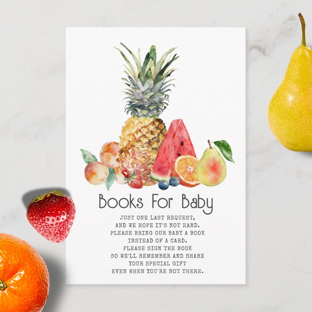 Tarjeta De Recepción Solicitud de libro de Baby Shower de frutas (Subido por el creador)