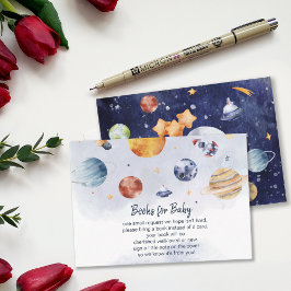 Tarjeta De Recepción Solicitud de libro de Baby Shower de Galaxy Planet