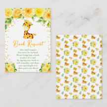 Solicitud de libro de Baby Shower de Giraffe Yello