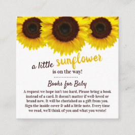 Tarjeta De Recepción Solicitud de libro de Baby Shower de girasol