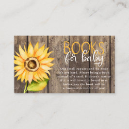 Tarjeta De Recepción Solicitud de libro de Baby Shower de girasol