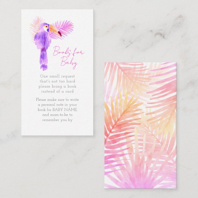 Tarjeta De Recepción Solicitud de libro de Baby Shower de Hawaii Tropic (Anverso / Reverso)