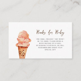 Tarjeta De Recepción Solicitud de libro de Baby Shower de helado lindo