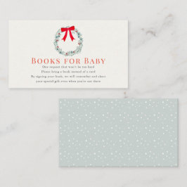 Tarjeta De Recepción Solicitud de libro de Baby Shower de Holiday Wreat