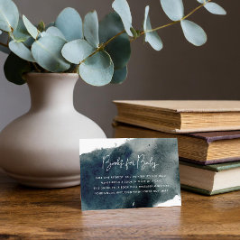 Tarjeta De Recepción Solicitud de libro de Baby Shower de Indigo Wash