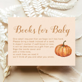 Tarjeta De Recepción Solicitud de libro de Baby Shower de la calabaza d