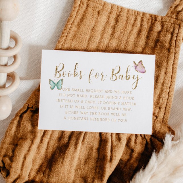 Tarjeta De Recepción Solicitud de libro de Baby Shower de la mariposa d (Subido por el creador)