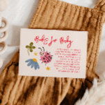 Tarjeta De Recepción Solicitud de libro de Baby Shower de Ladybug<br><div class="desc">Cute ladybug tema tarjeta de petición de un libro de ducha con ilustracion del insecto y flores silvestres. La tarjeta pide a los clientes que traigan un libro infantil nuevo o usado en lugar de una tarjeta.</div>