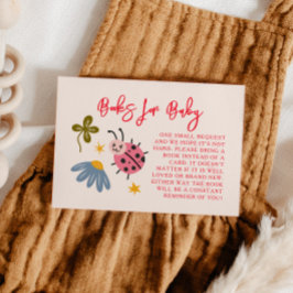Tarjeta De Recepción Solicitud de libro de Baby Shower de Ladybug