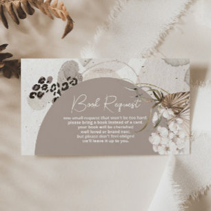 Tarjeta De Recepción Solicitud de libro de Baby Shower de Leopard Print
