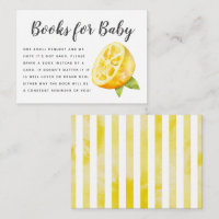 Solicitud de libro de Baby Shower de limón amarill