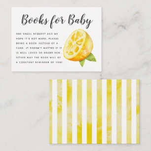 Tarjeta De Recepción Solicitud de libro de Baby Shower de limón amarill