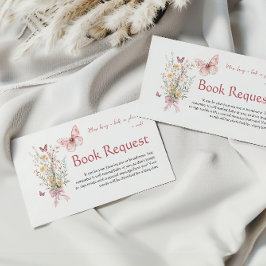 Tarjeta De Recepción Solicitud de libro de Baby Shower de mariposa rusa