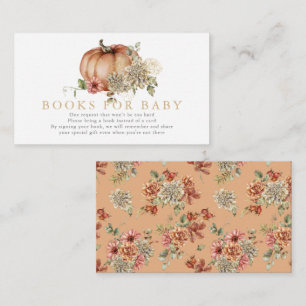 Tarjeta De Recepción Solicitud de libro de Baby Shower de naranja Pumpk
