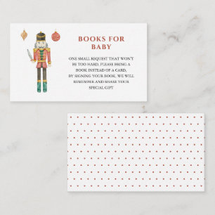 Tarjeta De Recepción Solicitud de libro de baby shower de Navidad con c