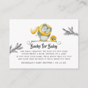 Tarjeta De Recepción Solicitud de libro de Baby Shower de Navidad de Bú