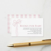 Solicitud de libro de baby shower de niña con lazo