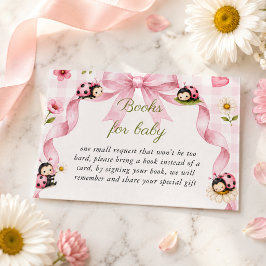 Tarjeta De Recepción Solicitud de libro de baby shower de niña insecto