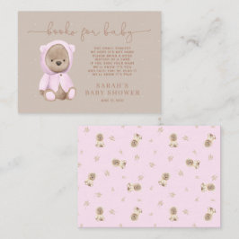 Tarjeta De Recepción Solicitud de libro de Baby Shower de oso de peluch