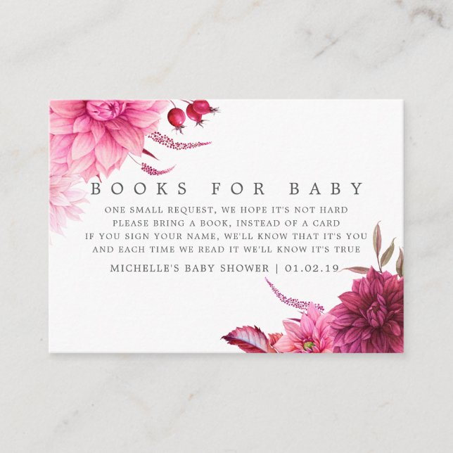 Tarjeta De Recepción Solicitud de libro de Baby Shower de otoño de Borg (Anverso)