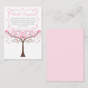 Tarjeta De Recepción Solicitud de libro de baby shower de pájaro floral