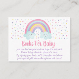 Tarjeta De Recepción Solicitud de libro de Baby Shower de Pastel Rainbo