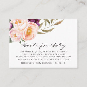 Tarjeta De Recepción Solicitud de libro de Baby Shower de Peach & Burgu
