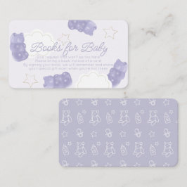 Tarjeta De Recepción Solicitud de libro de Baby Shower de Purple Gummy