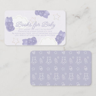 Tarjeta De Recepción Solicitud de libro de Baby Shower de Purple Gummy 