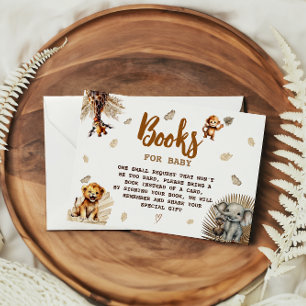 Tarjeta De Recepción Solicitud de libro de baby shower de safari en la 