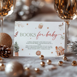 Tarjeta De Recepción Solicitud de libro de Baby Shower de Santa