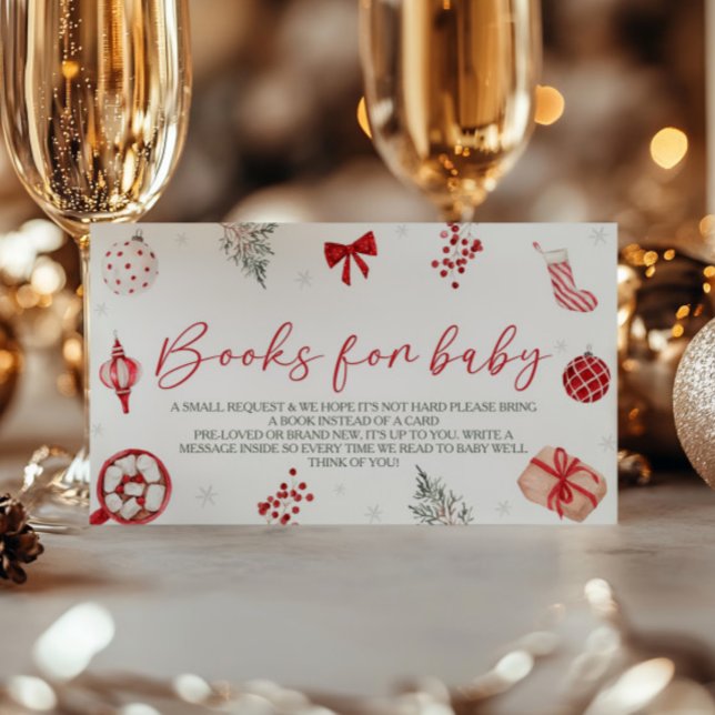 Tarjeta De Recepción Solicitud de libro de Baby Shower de Santa (Subido por el creador)