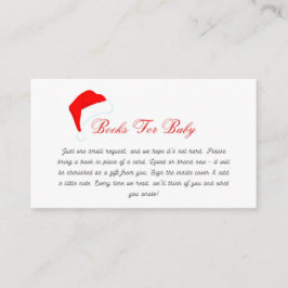 Tarjeta De Recepción Solicitud de libro de Baby Shower de Santa Hat