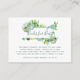 Tarjeta De Recepción Solicitud de libro de Baby Shower de suculentas ac