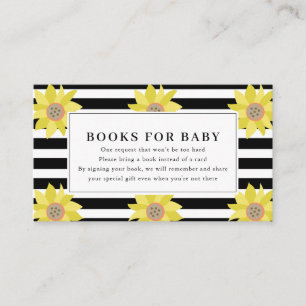 Tarjeta De Recepción Solicitud de libro de Baby Shower de Sunflower Bla