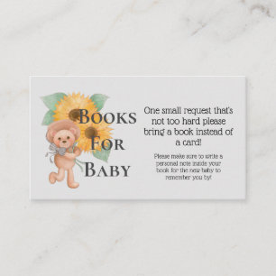 Tarjeta De Recepción Solicitud de libro de Baby Shower de Sunflower Ted