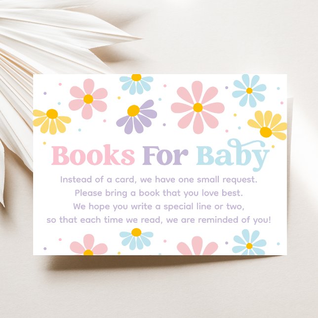 Tarjeta De Recepción Solicitud de libro de Baby Shower de Sweet Pastel  (Subido por el creador)