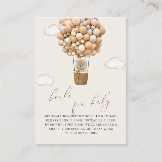 Tarjeta De Recepción Solicitud de libro de Baby Shower de Teddy Bear (Anverso)